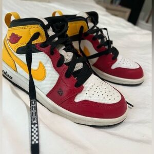 Nike Kids' Sneakers in Red, Yellow, and White
